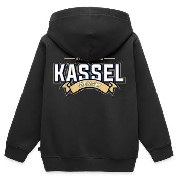 Kassel - Sweat Premium à capuche zippé enfant bio - noir - Dos - AI Model Kid Male (0cm)