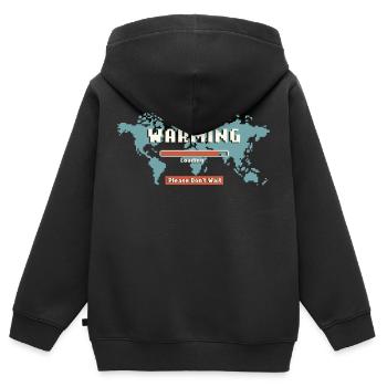 Global warming loading - Kids Premium Organic Zip-up Hoodie - black - Back - AI Model Kid Male (0cm)