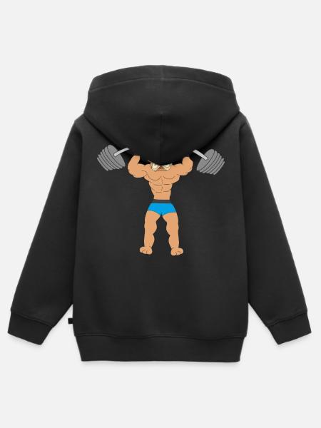 Hunde-Bodybuilder - Kinder Premium Organic Zip Hoodie - Schwarz