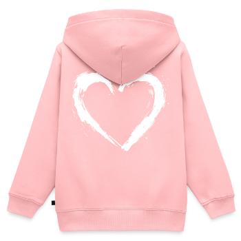Herz Symbol - Kinder Premium Organic Zip Hoodie - Rosa - Hinten - AI Model Kid Female (0cm)