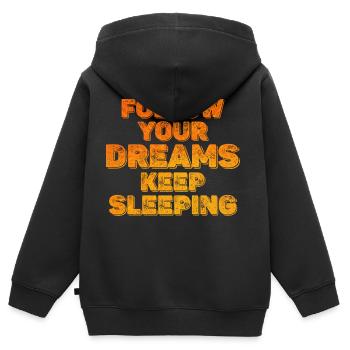 Lass deine Träume weiter schlafen - Kinder Premium Organic Zip Hoodie - Schwarz - Hinten - AI Model Kid Male (0cm)