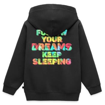 Lass deine Träume weiter schlafen - Kinder Premium Organic Zip Hoodie - Schwarz - Hinten - AI Model Kid Male (0cm)