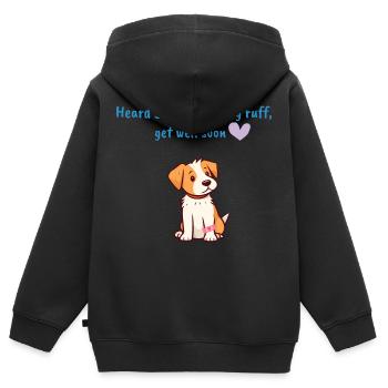 Gehört: Du fühlst dich wie eine Halskrause, werde - Kinder Premium Organic Zip Hoodie - Schwarz - Hinten - AI Model Kid Male (0cm)