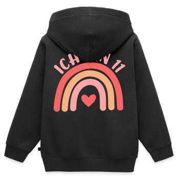 Ich bin 11 niedliche Regenbogen Design Junge Mädch - Kids Premium Organic Zip-up Hoodie - black - Back - AI Model Kid Male (0cm)