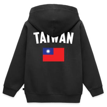 Drapeau de Taïwan - Sweat Premium à capuche zippé enfant bio - noir - Dos - AI Model Kid Male (0cm)