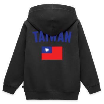 Drapeau de Taïwan - Sweat Premium à capuche zippé enfant bio - noir - Dos - AI Model Kid Male (0cm)