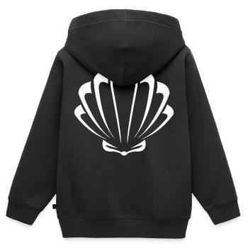 muschel - Kinder Premium Organic Zip Hoodie - Schwarz - Hinten - AI Model Kid Male (0cm)