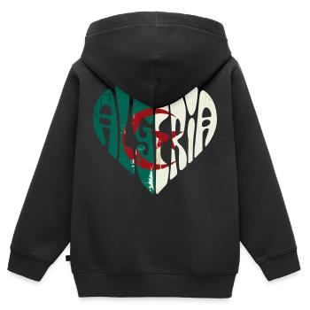 Algerien in meinem Herzen - Kinder Premium Organic Zip Hoodie - Schwarz - Hinten - AI Model Kid Male (0cm)