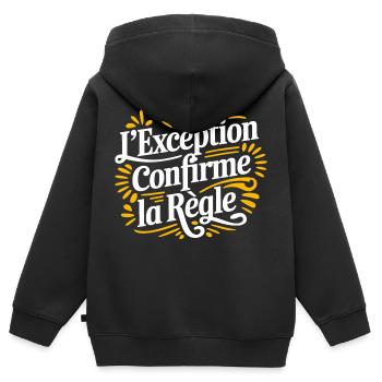 L'exception confirme la règle - Sweat Premium à capuche zippé enfant bio - noir - Dos - AI Model Kid Male (0cm)