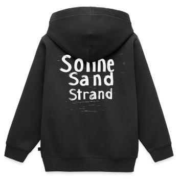 Sonne Sand Strand - Kinder Premium Organic Zip Hoodie - Schwarz - Hinten - AI Model Kid Male (0cm)