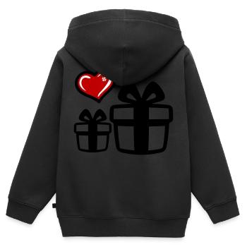 Cadeaux - Sweat Premium à capuche zippé enfant bio - noir - Dos - AI Model Kid Male (0cm)