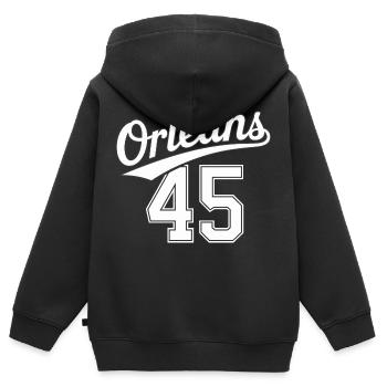Orléans 45 - Sweat Premium à capuche zippé enfant bio - noir - Dos - AI Model Kid Male (0cm)