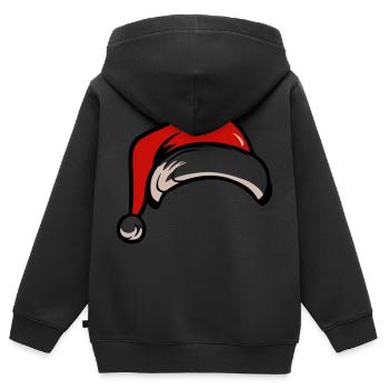 weihnachten nikolaus mütze - Kinder Premium Organic Zip Hoodie - Schwarz - Hinten - AI Model Kid Male (0cm)