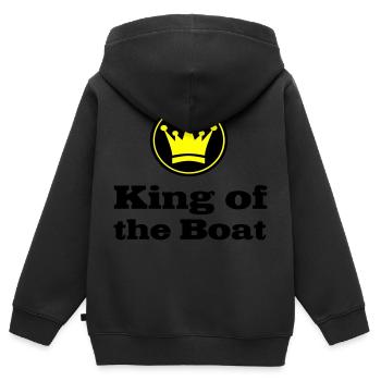 Boot - Kinder Premium Organic Zip Hoodie - Schwarz - Hinten - AI Model Kid Male (0cm)