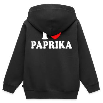 Ich liebe Paprika Humor Paprika Kochen - Kinder Premium Organic Zip Hoodie - Schwarz - Hinten - AI Model Kid Male (0cm)