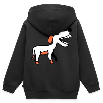 Dog, Furious, Biting, , Aggressive, Attack - Kids Premium Organic Zip-up Hoodie - black - Back - AI Model Kid Male (0cm)