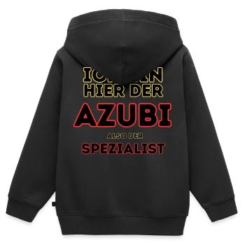 Ich bin Azubi der Spezialist - Kinder Premium Organic Zip Hoodie - Schwarz - Hinten - AI Model Kid Male (0cm)