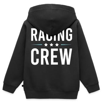 Racing Crew - Kinder Premium Organic Zip Hoodie - Schwarz - Hinten - AI Model Kid Male (0cm)