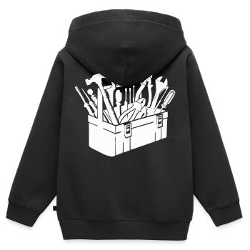 werkzeug werkzeugkasten - Kinder Premium Organic Zip Hoodie - Schwarz - Hinten - AI Model Kid Male (0cm)