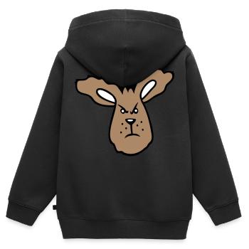 Lapin En colère Mal Vilain Agressif Haine Frustration Colère - Sweat Premium à capuche zippé enfant bio - noir - Dos - AI Model Kid Male (0cm)