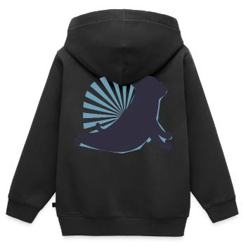 3441 dogyogaTshirt PR t-shirt - Sweat Premium à capuche zippé enfant bio - noir - Dos - AI Model Kid Male (0cm)