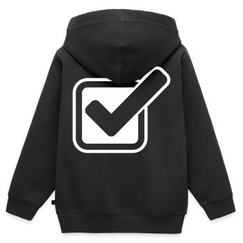 Häkchen Symbol Ankreuzen - Kinder Premium Organic Zip Hoodie - Schwarz - Hinten - AI Model Kid Male (0cm)