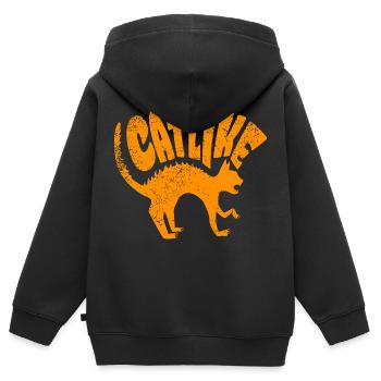 Catlike Katzenliebhaber - Kinder Premium Organic Zip Hoodie - Schwarz - Hinten - AI Model Kid Male (0cm)