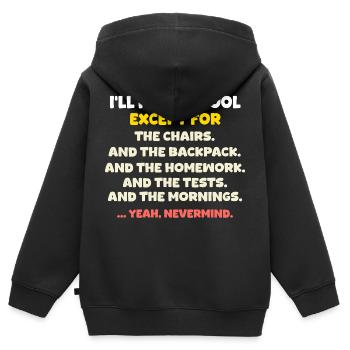 Letzter Schultag: Schule raus in die Sommerferien - Kinder Premium Organic Zip Hoodie - Schwarz - Hinten - AI Model Kid Male (0cm)