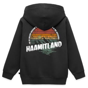 Heimatland Erzgebirge - Kinder Premium Organic Zip Hoodie - Schwarz - Hinten - AI Model Kid Male (0cm)