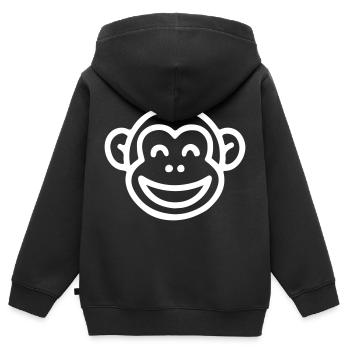 Affe Lustig - Kinder Premium Organic Zip Hoodie - Schwarz - Hinten - AI Model Kid Male (0cm)