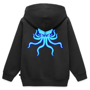 Oktopus Kraken Tintenfisch Kopffüßer böser Blick - Kinder Premium Organic Zip Hoodie - Schwarz - Hinten - AI Model Kid Male (0cm)