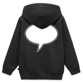 Sprechblase Design Links - Kinder Premium Organic Zip Hoodie - Schwarz - Hinten - AI Model Kid Male (0cm)