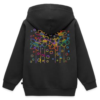 Blumen - Kinder Premium Organic Zip Hoodie - Schwarz - Hinten - AI Model Kid Male (0cm)