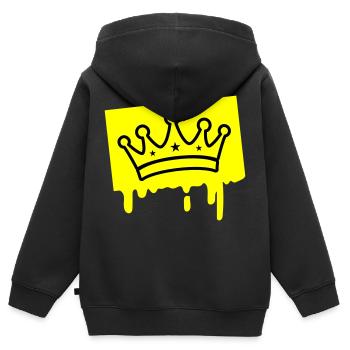 Krone Symbol - Kinder Premium Organic Zip Hoodie - Schwarz - Hinten - AI Model Kid Male (0cm)