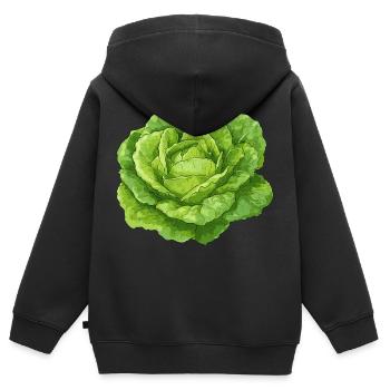 Salat - Kinder Premium Organic Zip Hoodie - Schwarz - Hinten - AI Model Kid Male (0cm)