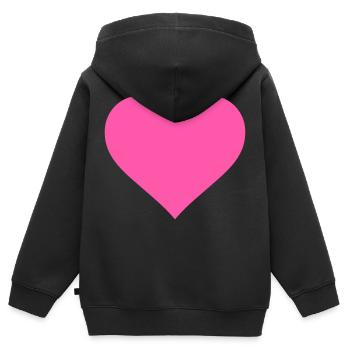 heart - Kinder Premium Organic Zip Hoodie - Schwarz - Hinten - AI Model Kid Male (0cm)