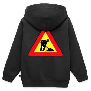 Men at Work - Kids Premium Organic Zip-up Hoodie - black - Back - AI Model Kid Male (0cm)