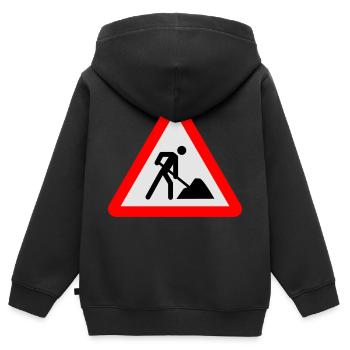chantier - Sweat Premium à capuche zippé enfant bio - noir - Dos - AI Model Kid Male (0cm)