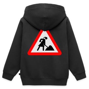 chantier - Sweat Premium à capuche zippé enfant bio - noir - Dos - AI Model Kid Male (0cm)