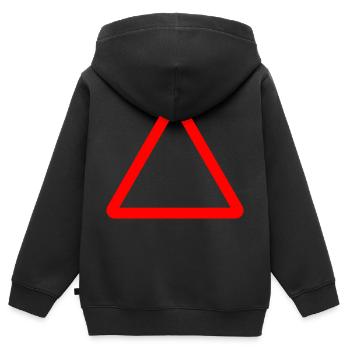 triángulo enseigne trafic - Sweat Premium à capuche zippé enfant bio - noir - Dos - AI Model Kid Male (0cm)