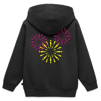 fireworks - Kids Premium Organic Zip-up Hoodie - black - Back - AI Model Kid Male (0cm)
