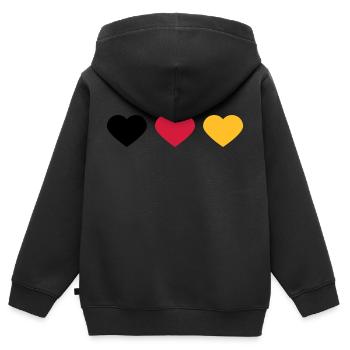 3 Herzen Deutschland Flagge Farben Liebe Deutsch - Kinder Premium Organic Zip Hoodie - Schwarz - Hinten - AI Model Kid Male (0cm)