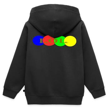 LOL - Kinder Premium Organic Zip Hoodie - Schwarz - Hinten - AI Model Kid Male (0cm)