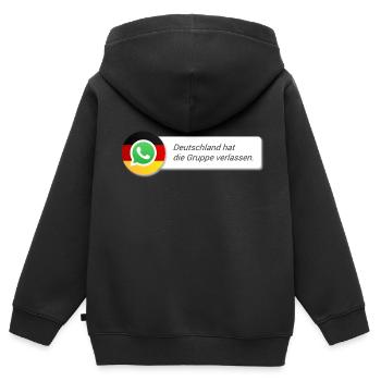 L'Allemagne a quitté le groupe. - Sweat Premium à capuche zippé enfant bio - noir - Dos - AI Model Kid Male (0cm)