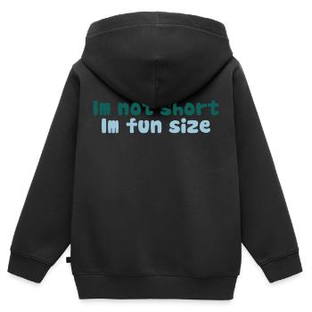 Im not short, im fun size - Sweat Premium à capuche zippé enfant bio - noir - Dos - AI Model Kid Male (0cm)