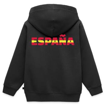 Spanien - Kinder Premium Organic Zip Hoodie - Schwarz - Hinten - AI Model Kid Male (0cm)