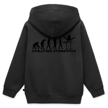 Turnen - Kinder Premium Organic Zip Hoodie - Schwarz - Hinten - AI Model Kid Male (0cm)