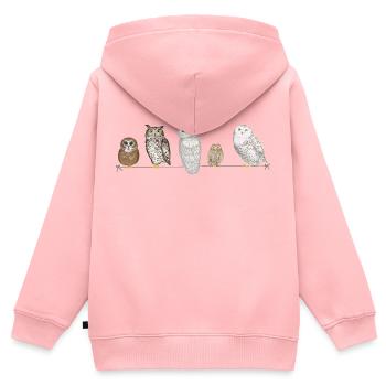 Owl friends - Kids Premium Organic Zip-up Hoodie - rose - Back - AI Model Kid Female (0cm)