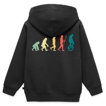 Monocycle evolution Monocycle Unicycling - Sweat Premium à capuche zippé enfant bio - noir - Dos - AI Model Kid Male (0cm)
