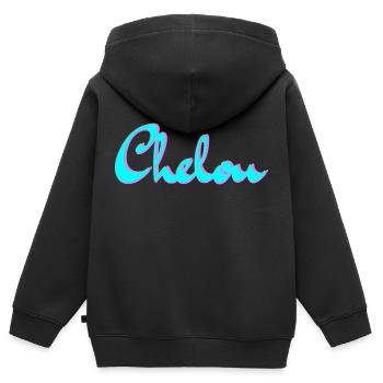 Chelou 3 - Kids Premium Organic Zip-up Hoodie - black - Back - AI Model Kid Male (0cm)